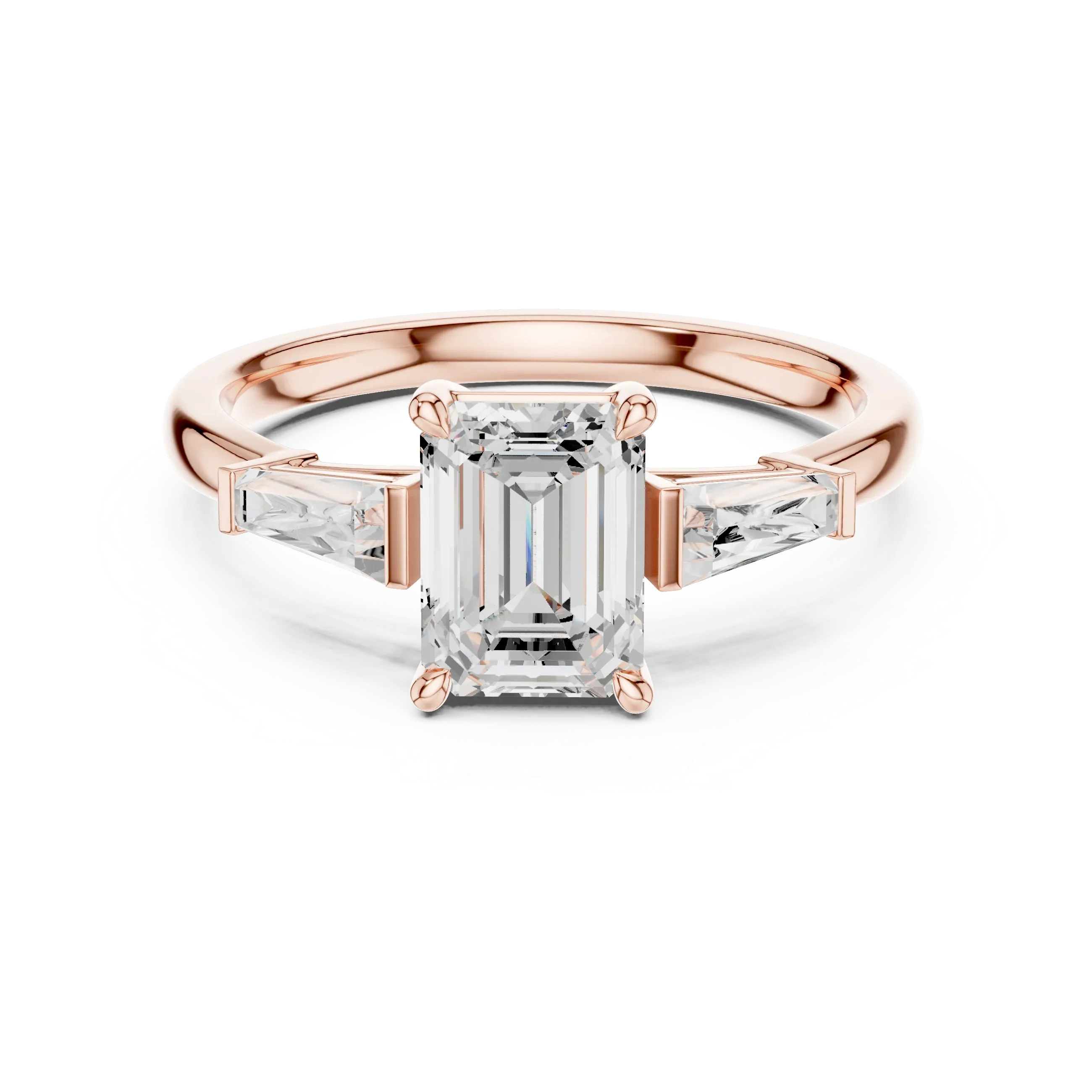 Emerald Cut 1.90 CTW Diamond Three Stone Engagement Ring VVS D Color