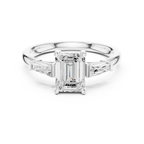 Emerald Cut 1.90 CTW Diamond Three Stone Engagement Ring VVS D Color