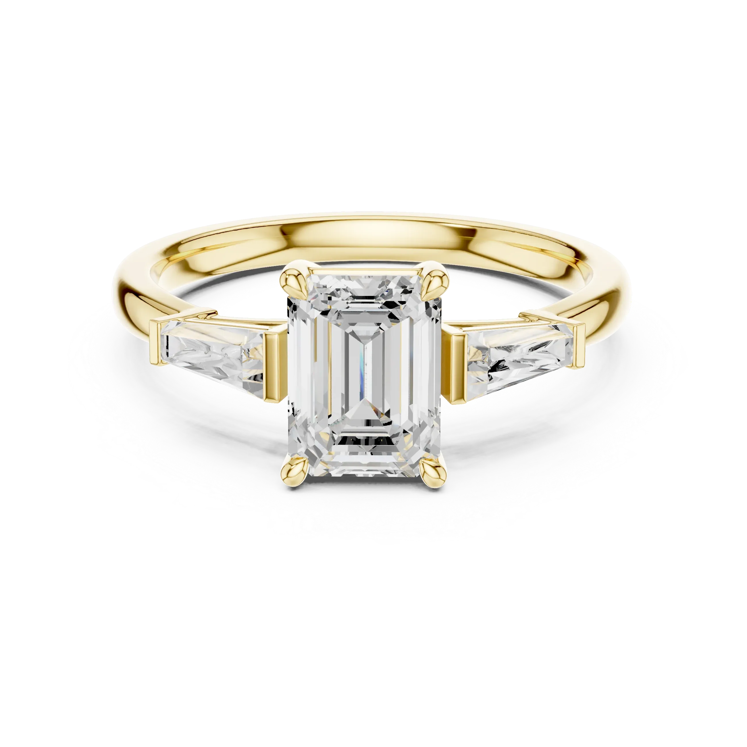 Emerald Cut 1.90 CTW Diamond Three Stone Engagement Ring VVS D Color