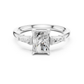 Radient Cut 1.90 CTW Diamond Three Stone Engagement Ring VVS D Color