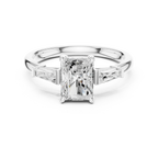 Radient Cut 1.90 CTW Diamond Three Stone Engagement Ring VVS D Color