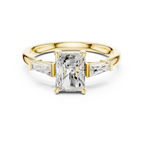 Radient Cut 1.90 CTW Diamond Three Stone Engagement Ring VVS D Color