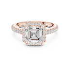 Elegant Asscher Lab Grown Diamond 14K Yellow Gold Engagement Ring