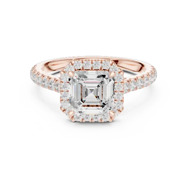 Elegant Asscher Lab Grown Diamond 14K Yellow Gold Engagement Ring