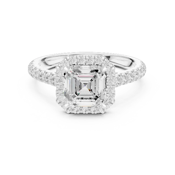 Elegant Asscher Lab Grown Diamond 14K Yellow Gold Engagement Ring