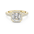 Elegant Asscher Lab Grown Diamond 14K Yellow Gold Engagement Ring