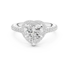 Lab Grown Heart Diamond Halo 14K Rose Gold Engagement Ring