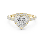 Lab Grown Heart Diamond Halo 14K Rose Gold Engagement Ring