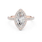 Elegant Marquise Diamond 10K Yellow Gold Halo Engagement Ring