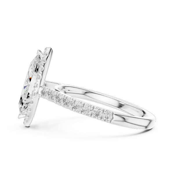 Elegant Marquise Diamond 10K Yellow Gold Halo Engagement Ring