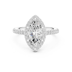 Elegant Marquise Diamond 10K Yellow Gold Halo Engagement Ring