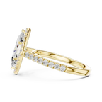 Elegant Marquise Diamond 10K Yellow Gold Halo Engagement Ring