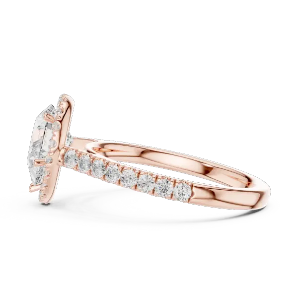 1.99 Ct Moissanite Pear Shape Halo Diamond Ring in 14K White Gold