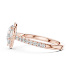 1.99 Ct Moissanite Pear Shape Halo Diamond Ring in 14K White Gold