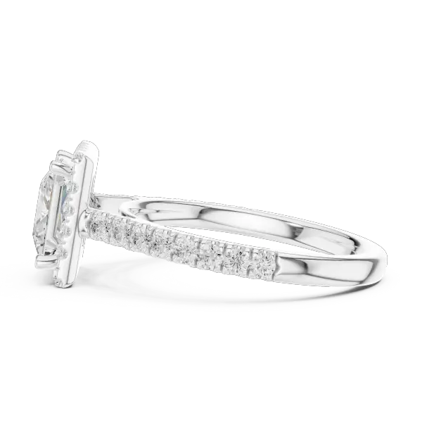 Custom 10K Rose Gold Princess Lab Grown Diamond Halo Ring