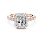 1.98 Ct Lab Grown Radiant 14K Yellow Gold Diamond Halo Engagement Ring