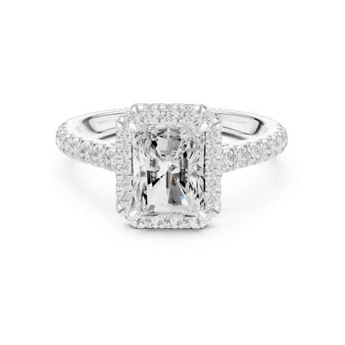 1.98 Ct Lab Grown Radiant 14K Yellow Gold Diamond Halo Engagement Ring