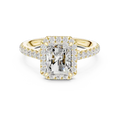1.98 Ct Lab Grown Radiant 14K Yellow Gold Diamond Halo Engagement Ring