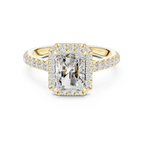 1.98 Ct Lab Grown Radiant 14K Yellow Gold Diamond Halo Engagement Ring