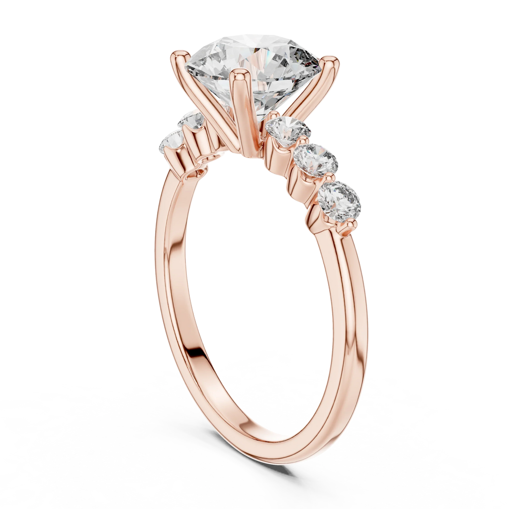 Round Cut Lab Grown Pave Engagement Ring