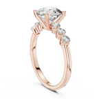 Round Cut Lab Grown Pave Engagement Ring