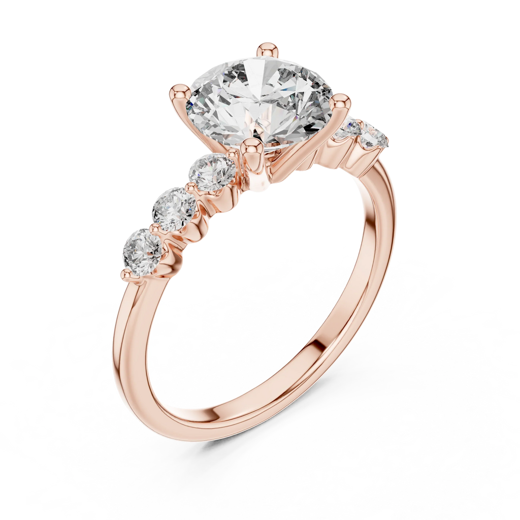 Round Cut Lab Grown Pave Engagement Ring