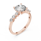 Round Cut Lab Grown Pave Engagement Ring