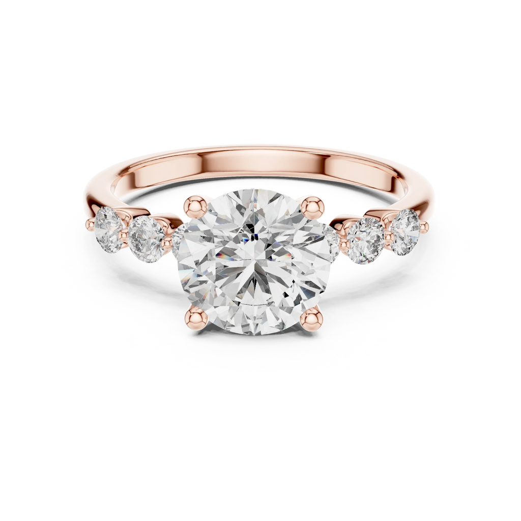 Round Cut Lab Grown Pave Engagement Ring