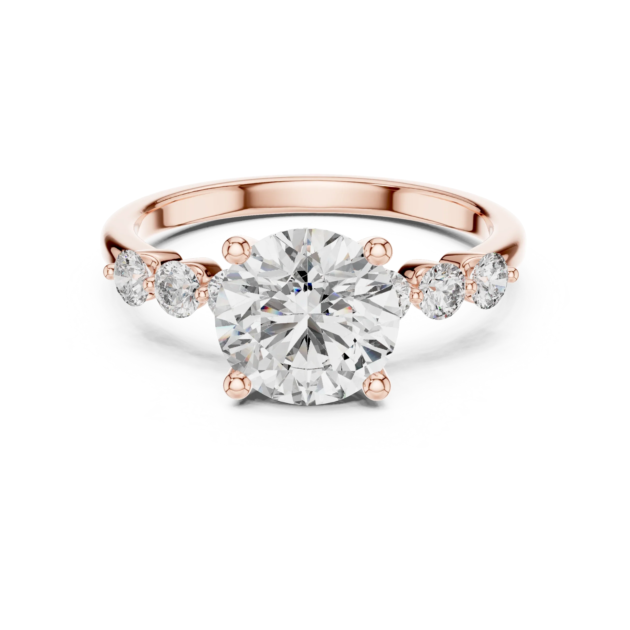 Round Cut Lab Grown Pave Engagement Ring