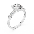 Round Cut Lab Grown Pave Engagement Ring
