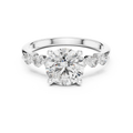 Round Cut Lab Grown Pave Engagement Ring