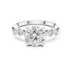 Round Cut Lab Grown Pave Engagement Ring