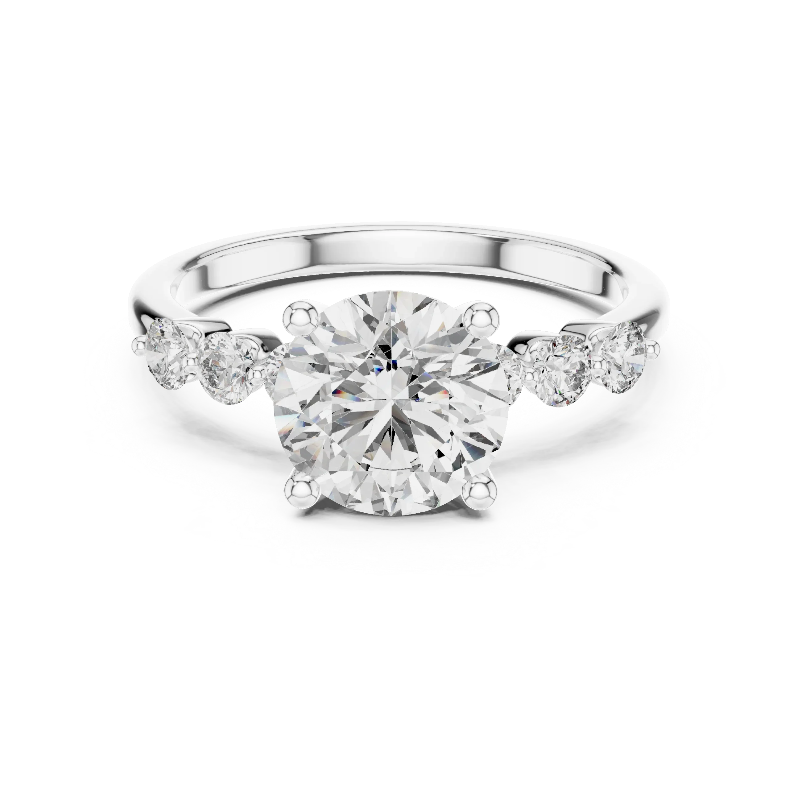 Round Cut Lab Grown Pave Engagement Ring