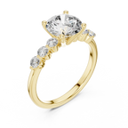 Round Cut Lab Grown Pave Engagement Ring