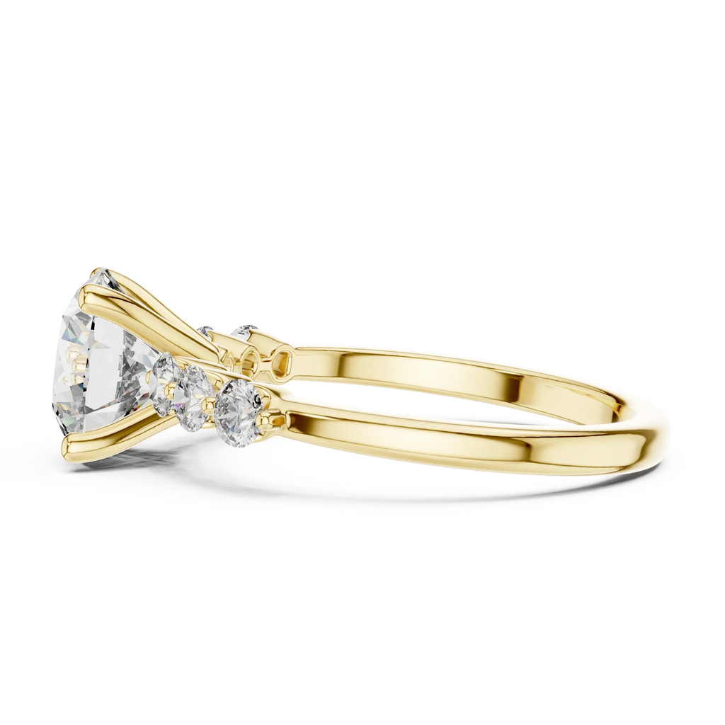Round Cut Lab Grown Pave Engagement Ring