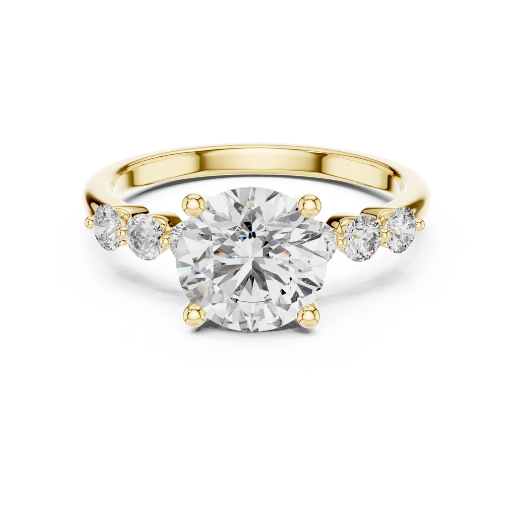 Round Cut Lab Grown Pave Engagement Ring