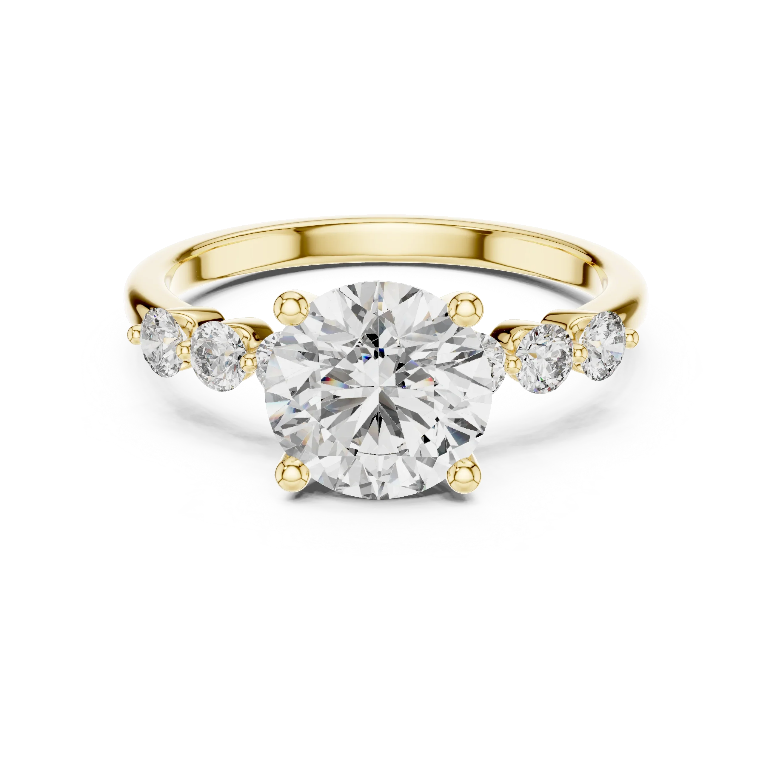Round Cut Lab Grown Pave Engagement Ring