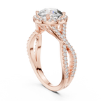 VVS1 Round Brilliant Moissanite Wedding Ring with Side Stones