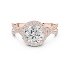 VVS1 Round Brilliant Moissanite Wedding Ring with Side Stones