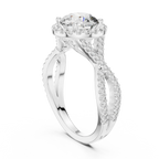 VVS1 Round Brilliant Moissanite Wedding Ring with Side Stones