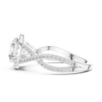 VVS1 Round Brilliant Moissanite Wedding Ring with Side Stones