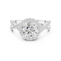 VVS1 Round Brilliant Moissanite Wedding Ring with Side Stones