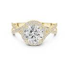 VVS1 Round Brilliant Moissanite Wedding Ring with Side Stones
