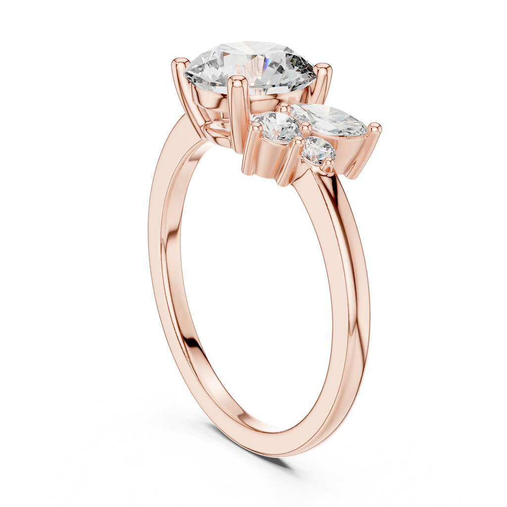 1.75 CT Round Cut Lab Grown Halo Infinity Engagement Ring