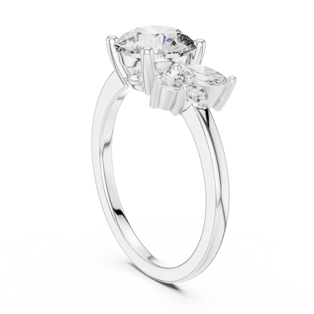 1.75 CT Round Cut Lab Grown Halo Infinity Engagement Ring