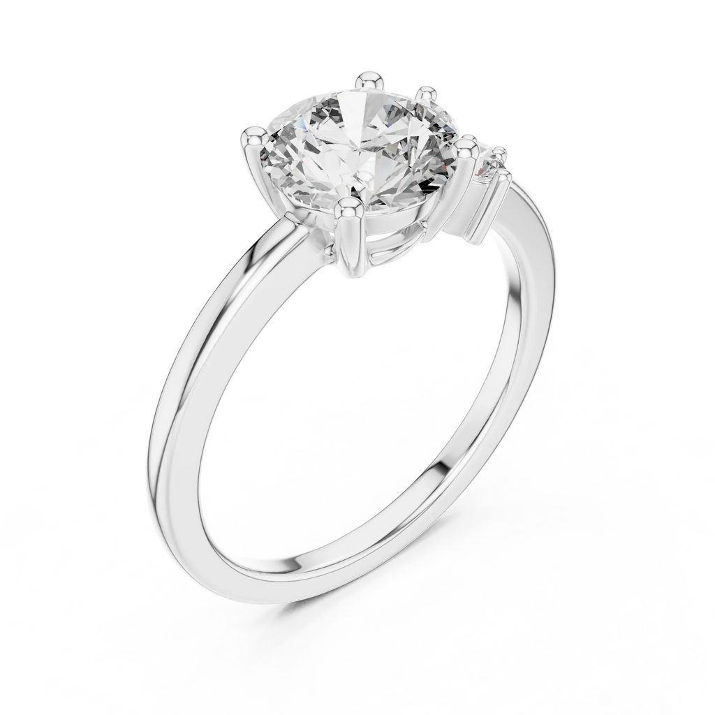 1.75 CT Round Cut Lab Grown Halo Infinity Engagement Ring