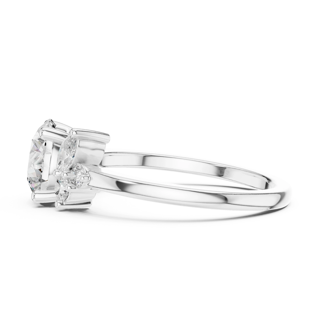 1.75 CT Round Cut Lab Grown Halo Infinity Engagement Ring