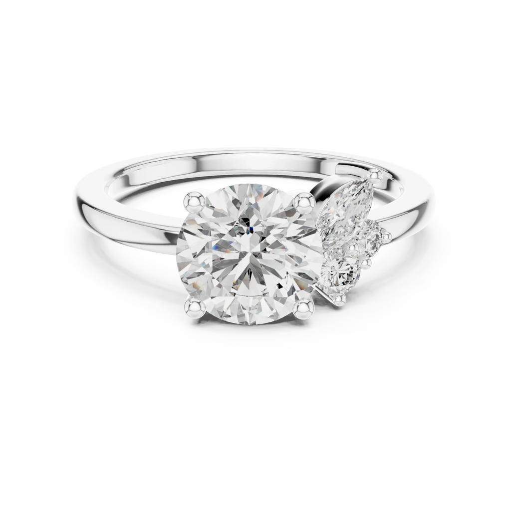 1.75 CT Round Cut Lab Grown Halo Infinity Engagement Ring