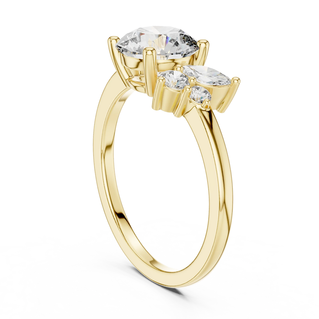 1.75 CT Round Cut Lab Grown Halo Infinity Engagement Ring