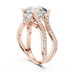3.89 CT Lab Grown Diamond Round Accented Engagement Ring